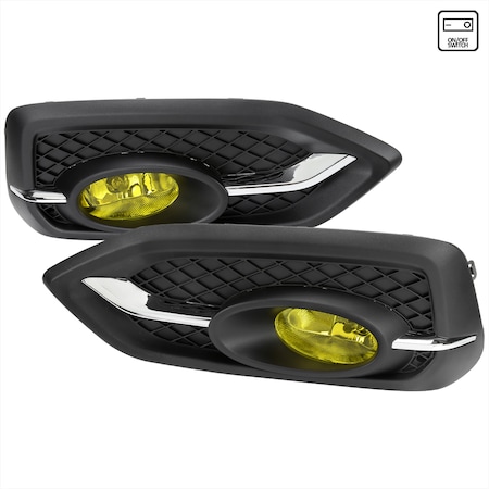 Spec-D Tuning 14-15 HONDA CIVIC COUPE 2 DOOR FOG LIGHTS WITH AMBER LENS, PK  2 LF-CV142AMOEM-DL